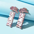 Designer Stylish Colorful Sequin Cowboy Hat Howdy Letter Acrylic Dangle Earrings