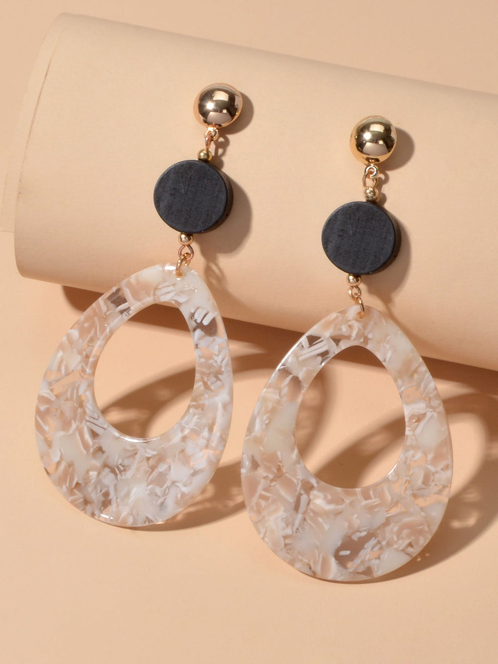 Retro Style Acrylic Water Drop Dangle Holiday Earrings Traditional Women Jewelry