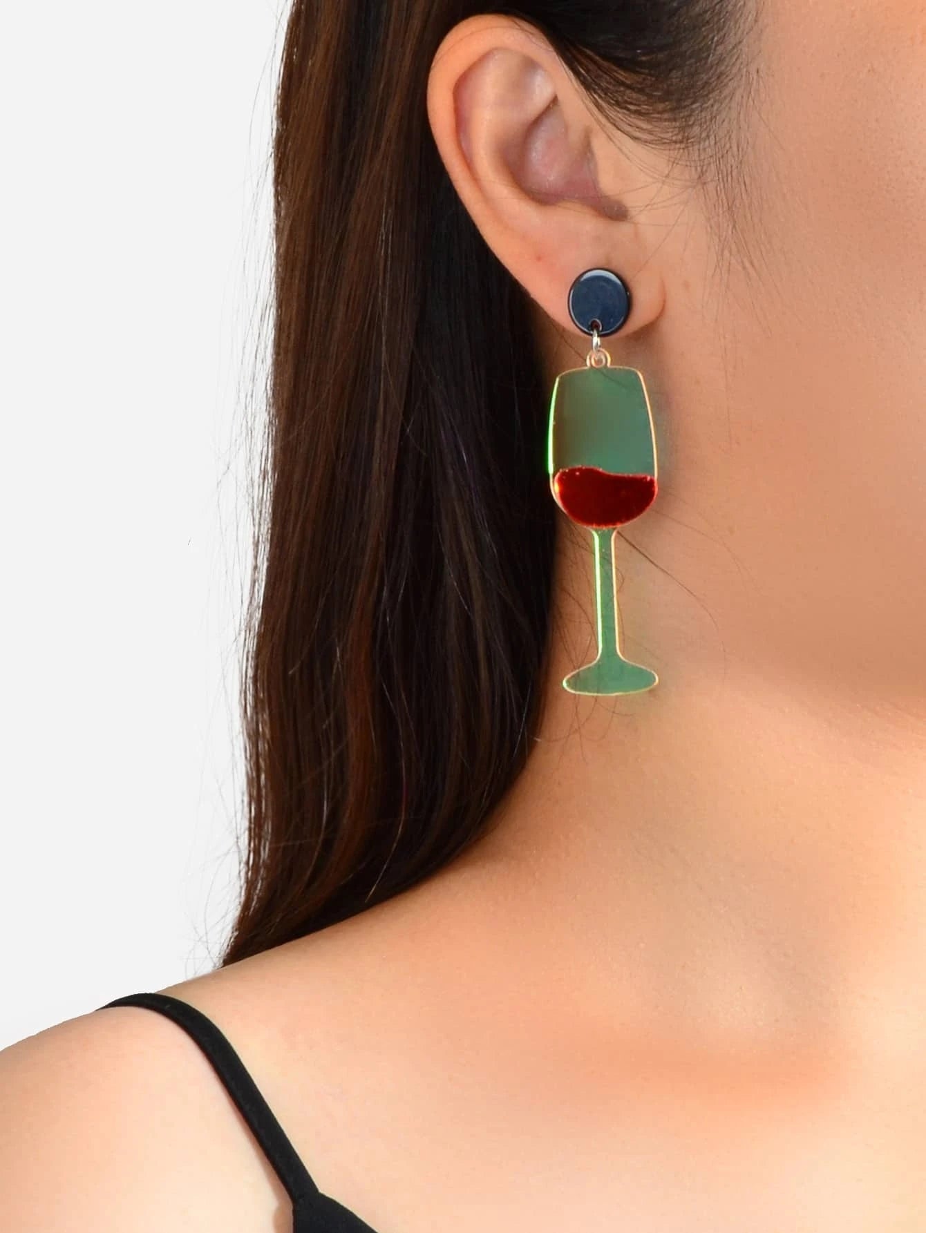 Resin Lightweight Dangle Wine Goblet Drop Earrings Women Girl Teen Party Jewelry-1