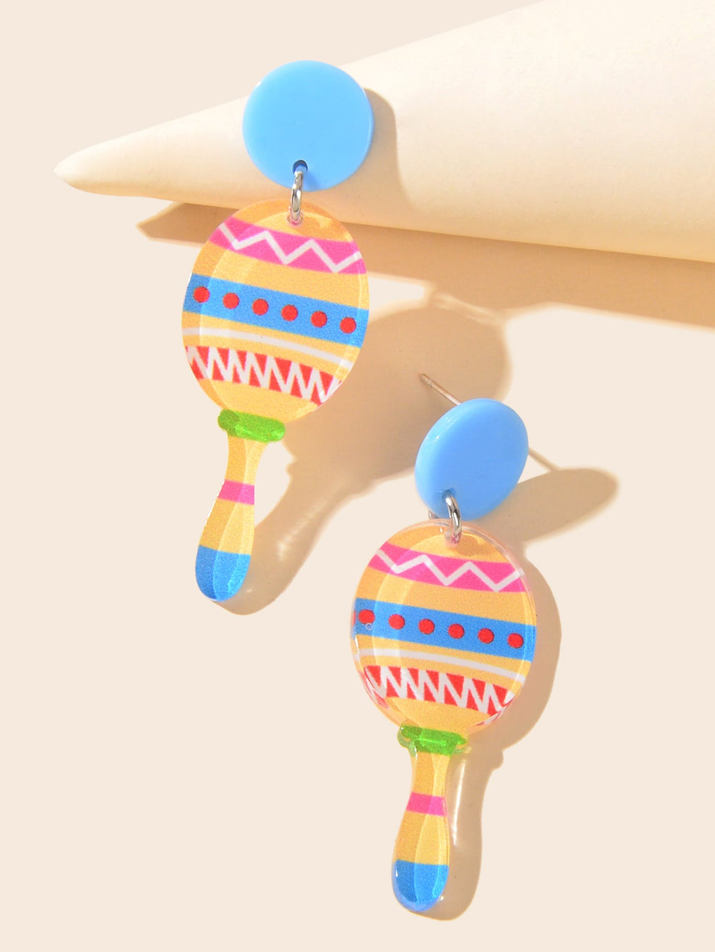 Y2k Style Sweet Colorful Geometric Pattern Acrylic Funny Bowling Dangle Earrings