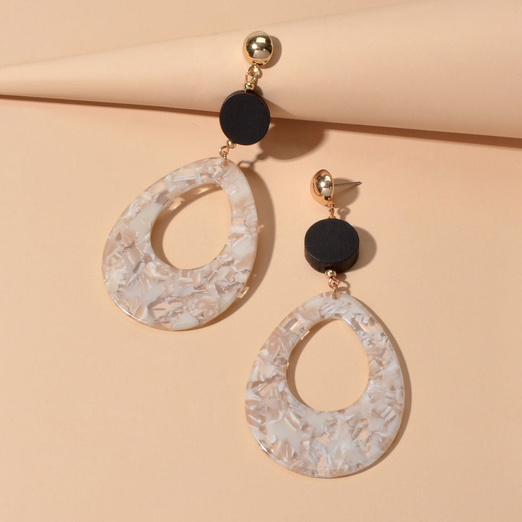 Retro Style Acrylic Water Drop Dangle Holiday Earrings Traditional Women Jewelry